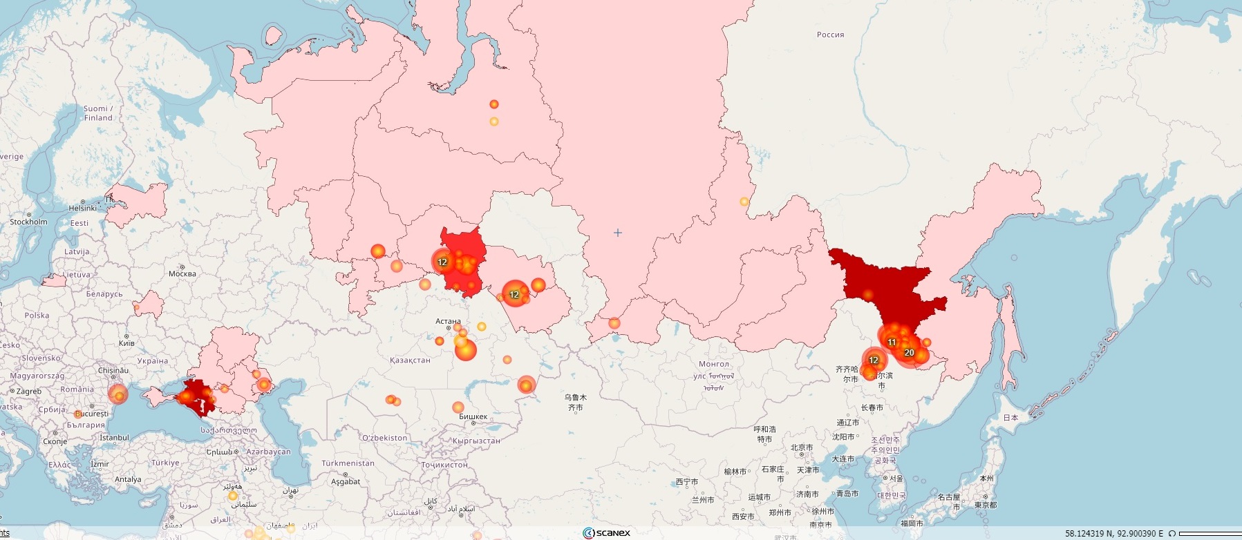 Максимум лесных пожаров в России спутники фиксируют в Амурской области