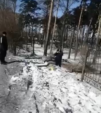 В Амурской области женщина-водитель снесла забор городского парка