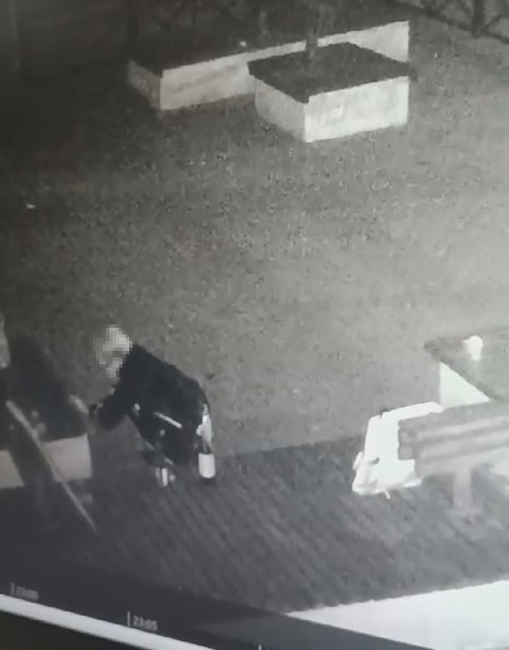 Камеры сняли вандала, испортившего скамейки в центре Благовещенска