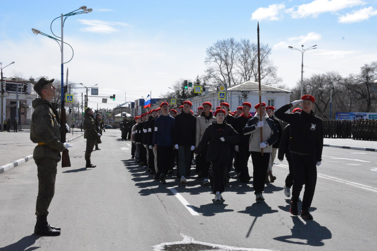 Первая репетиция военного парада состоялась в Белогорске 