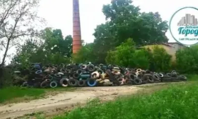 Свалка из автопокрышек-клумб возмутила жителей Моховой Пади