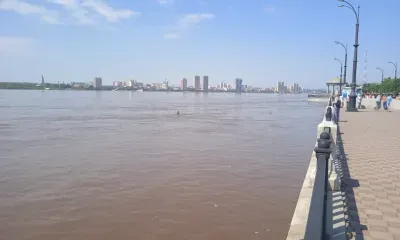 До отметки наводнения 2013 года по Амуру в Благовещенске остается пять сантиметров