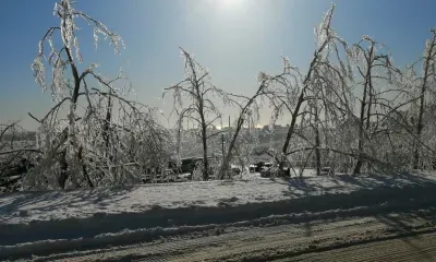 Ледяной дождь обрушился на Хабаровск