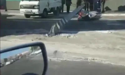 Электроопору снес неосторожный водитель в Благовещенске, двигаясь задним ходом