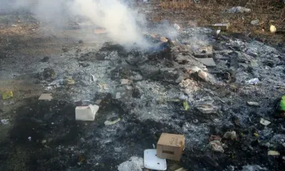 Мусор подожгли рядом с федеральной трассой в Архаринском районе