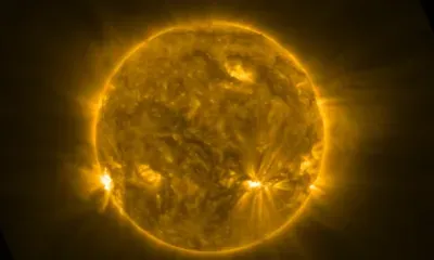 Солнечные выбросы показали на видео