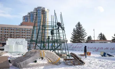 Главную ель Благовещенска устанавливают на центральной площади 