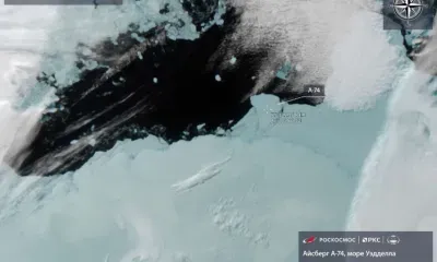 Гигантский айсберг, отколовшийся от Антарктиды, показали из космоса