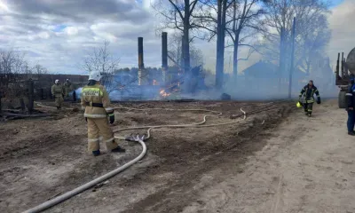 Крупный пожар из-за сильного ветра произошел в селе Амурской области