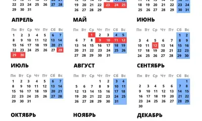 Россиянам назвали праздничные и выходные дни в 2024 году