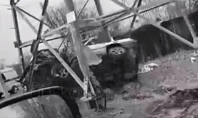 Автомобиль влетел внутрь опоры ЛЭП в Белогорске