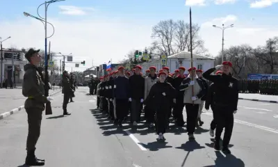 Первая репетиция военного парада состоялась в Белогорске 