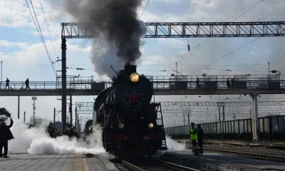 Ретропоезд на паровой тяге встретили в Белогорске