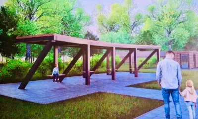 Перголу с качелями установят для детей в школе Белогорска