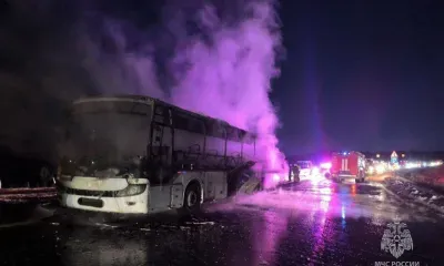 Горящий автобус тушили на подъезде к городу Свободному
