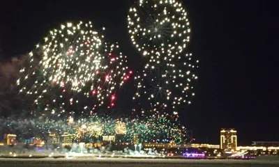 Новогодний салют прогремел над Амуром между Благовещенском и Хэйхэ