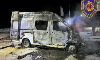 Машина скорой помощи сгорела на федеральной трассе в Приамурье