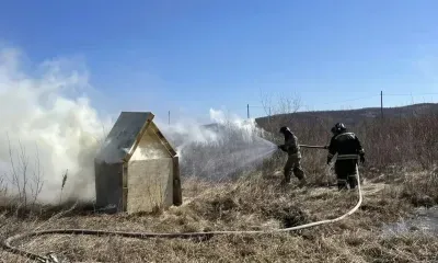 Тушение огня, перешедшего на село, отработали в Благовещенском округе