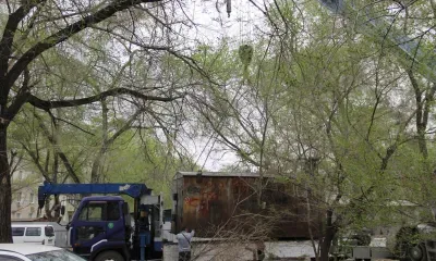 Гараж вывезли со двора в центре Благовещенска