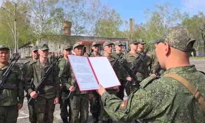 Призывники прошли церемонию приведения к военной присяге в Амурской общевойсковой армии ВВО