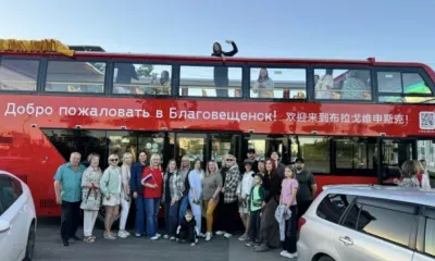 Двухэтажный автобус‑кабриолет вышел на маршрут в Благовещенске