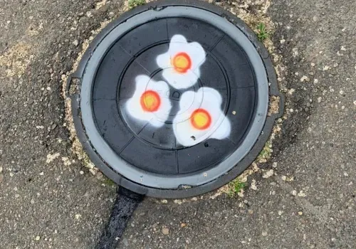Яичница, море и лес: в Райчихинске разрисовали канализационные люки