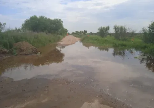В Благовещенском районе большая вода вышла на дорогу к Заречному
