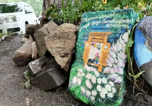 Сказочные дома и картины на камнях "вырастают" на улицах Благовещенска
