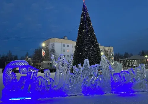 Ледовые фигуры и елка зажглись на главной площади Тынды