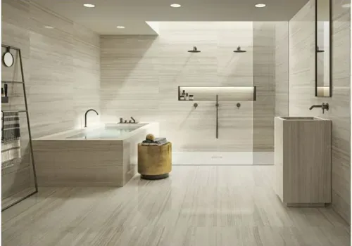 Крупноформатная плитка от Италон в дизайне ванных комнат