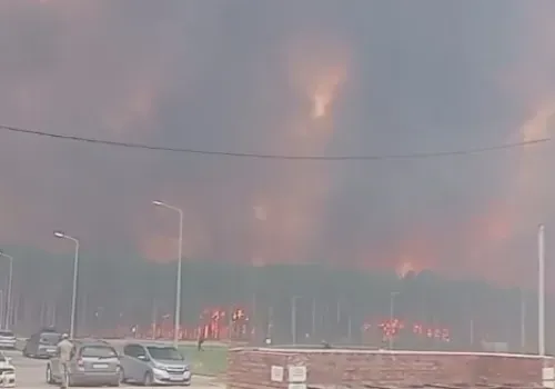 "Кончился лес": жуткий пожар наблюдают жители Циолковского 