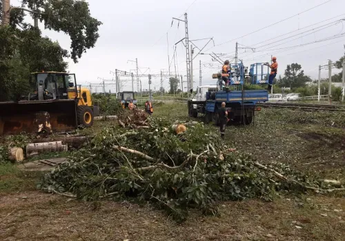 Электричество после урагана вернули на железную дорогу Приамурья