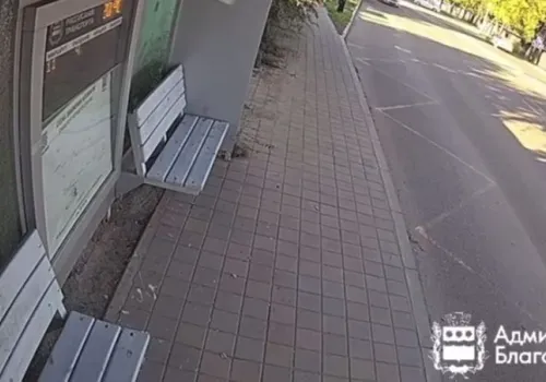 Ребенок разбил стекло автобусной остановки