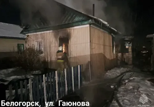 МЧС опубликовало кадры с места пожара в Белогорске, в котором погибла девочка