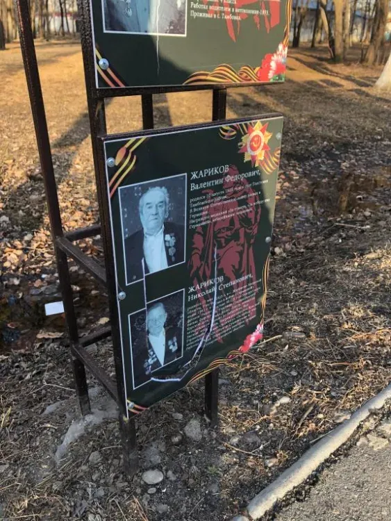 Портреты ветеранов Великой Отечественной войны обезобразили в амурском селе