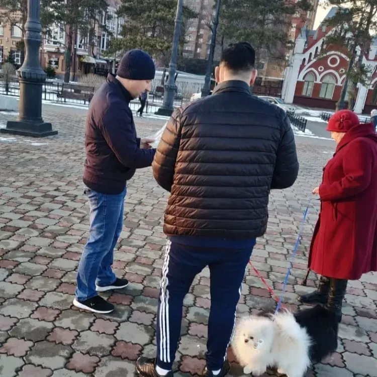 В Благовещенске собачники вели себя неадекватно на прогулке с животными по набережной