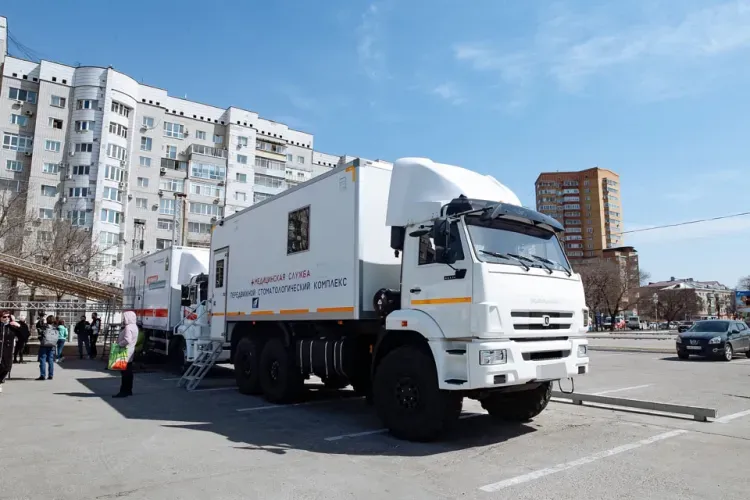 Медицинское обследование проходят амурчане в передвижных комплексах в Благовещенске