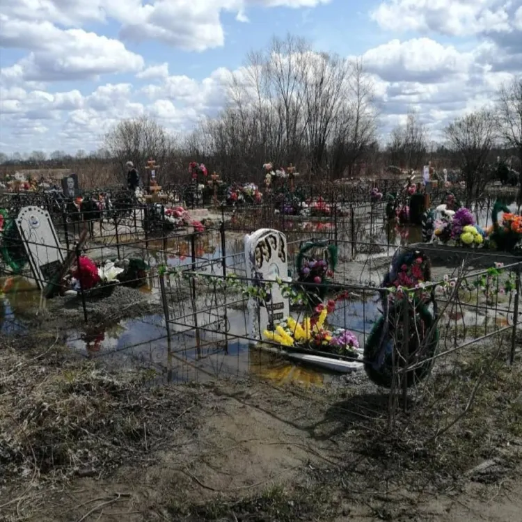 В Зее городское кладбище подтопило перед Радоницей