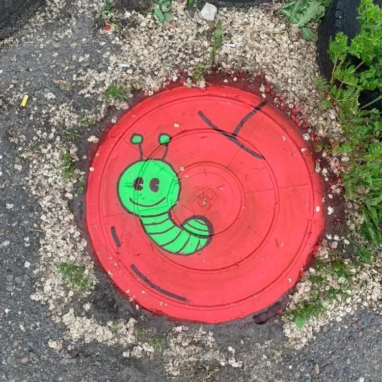 Яичница, море и лес: в Райчихинске разрисовали канализационные люки