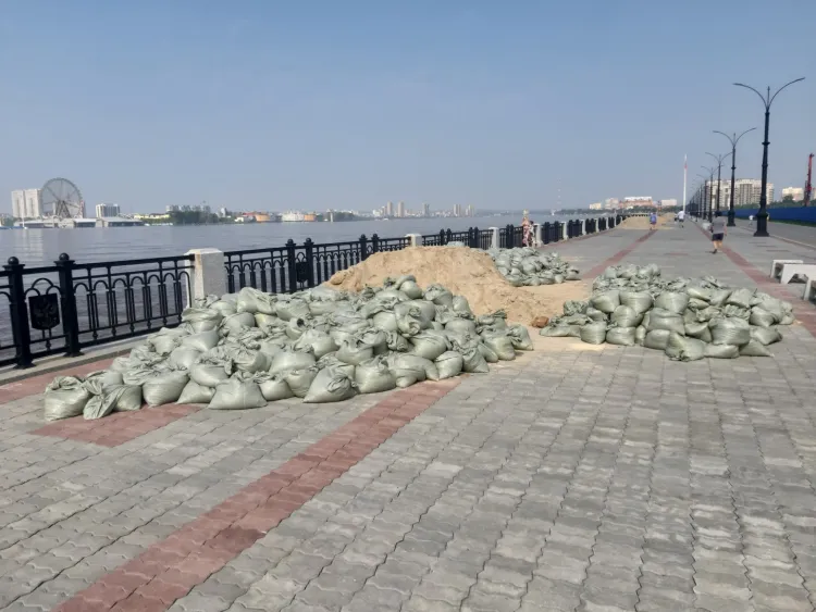 Река Зея прорвалась во дворы жителей Владимировки