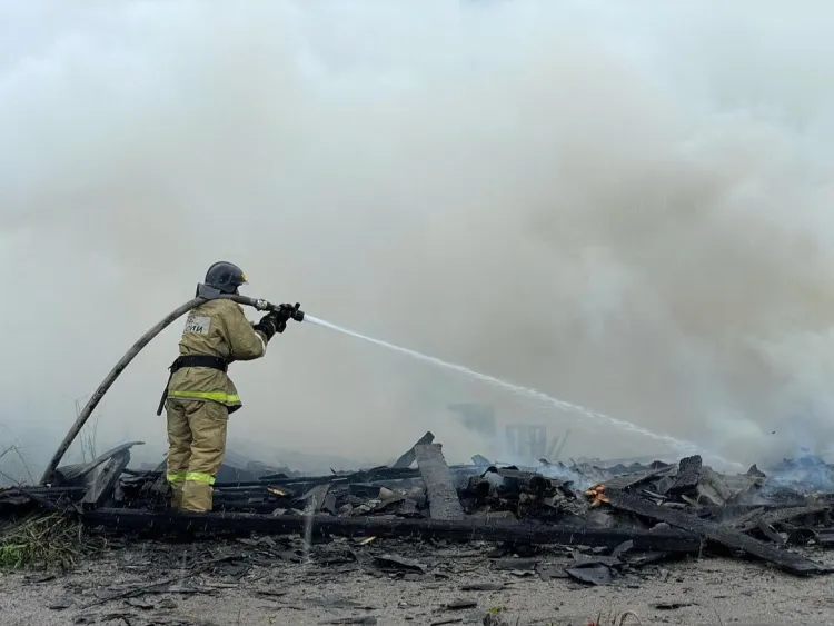 Надворная постройка рядом с историческим зданием горела в Благовещенске