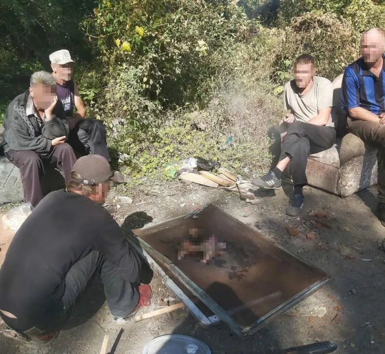 Шашлык из собаки на берегу Зеи в Благовещенске жарили маргиналы