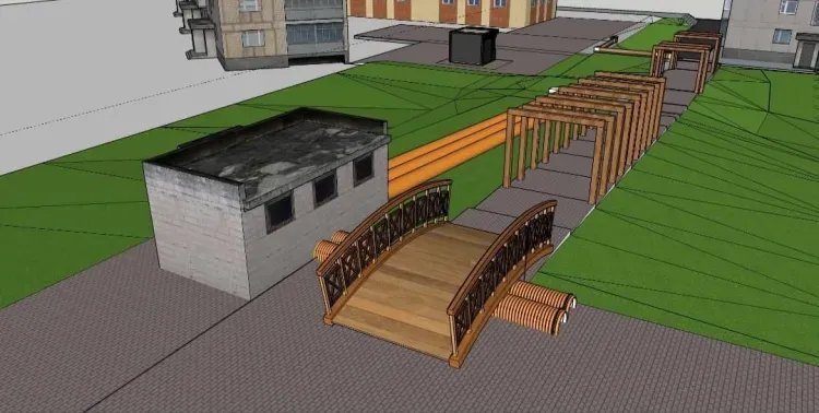 Пешеходная зона с арками и мостом появится в Сковородине