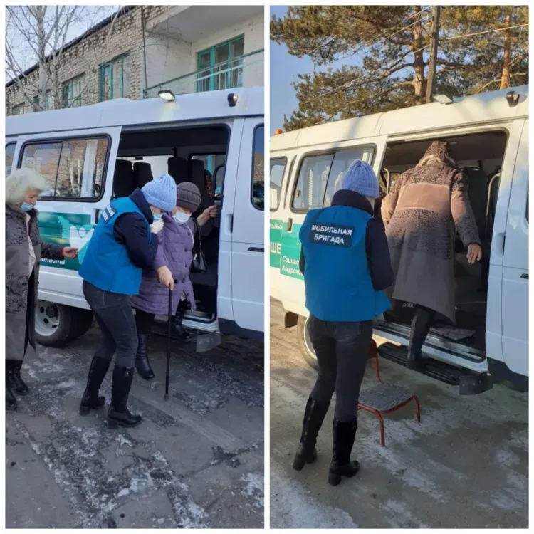 К пунктам вакцинации 2679 амурчан доставили службы "Мобильная бригада"