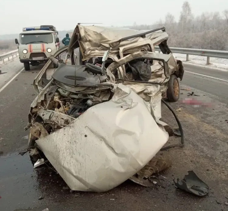 Водителя вытащили из искореженной машины на федеральной дороге Приамурья