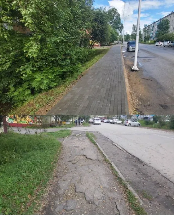 Школьники подвергали себя опасности из-за разбитого тротуара в Сковородине