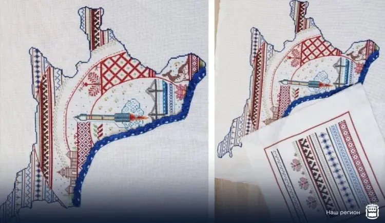 Амурскую область на карте России вышили мастера