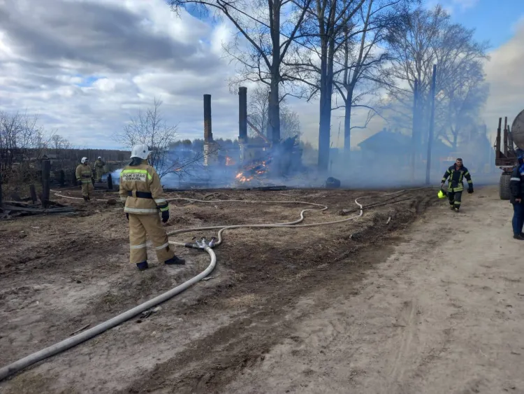 Крупный пожар из-за сильного ветра произошел в селе Амурской области