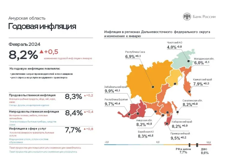 Подорожание мясной продукции отразилось на годовой инфляции в Амурской области