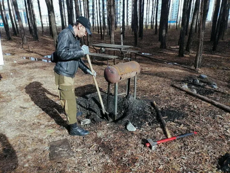 Мангалы убрали из парка города Циолковский